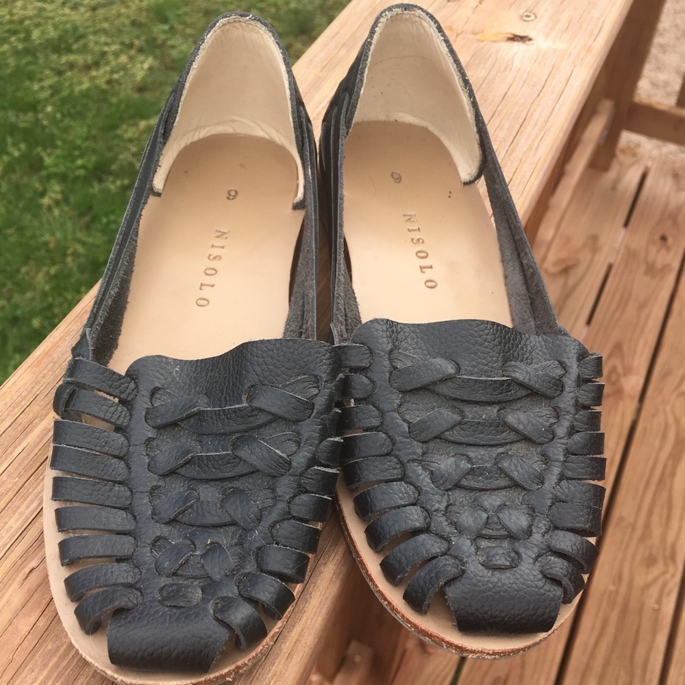 Black Nisolo Huarache Flats | size 6
